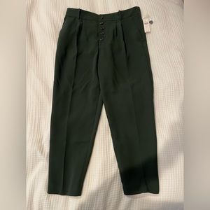 Anthropologie green button ankle pant